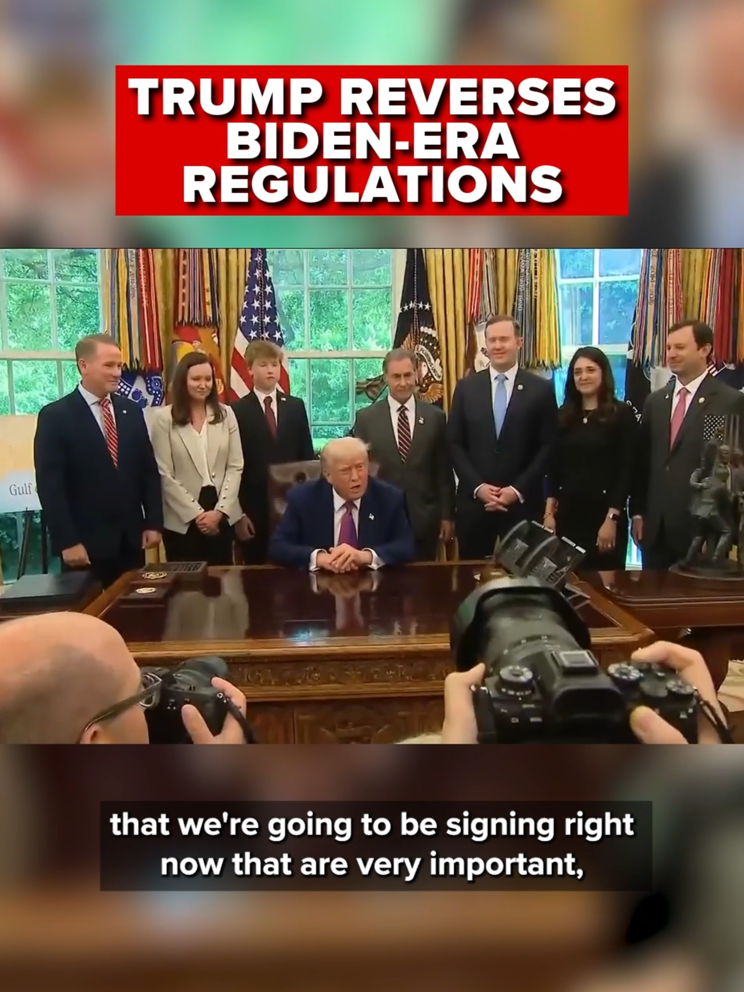 President Trump joined lawmakers in the Oval Office late Friday afternoon to sign a few orders targeting Biden-era actions.   Read more at the link in our bio.   #executiveorders #trump #bidenadministration #environment #regulations #smallbusinesses