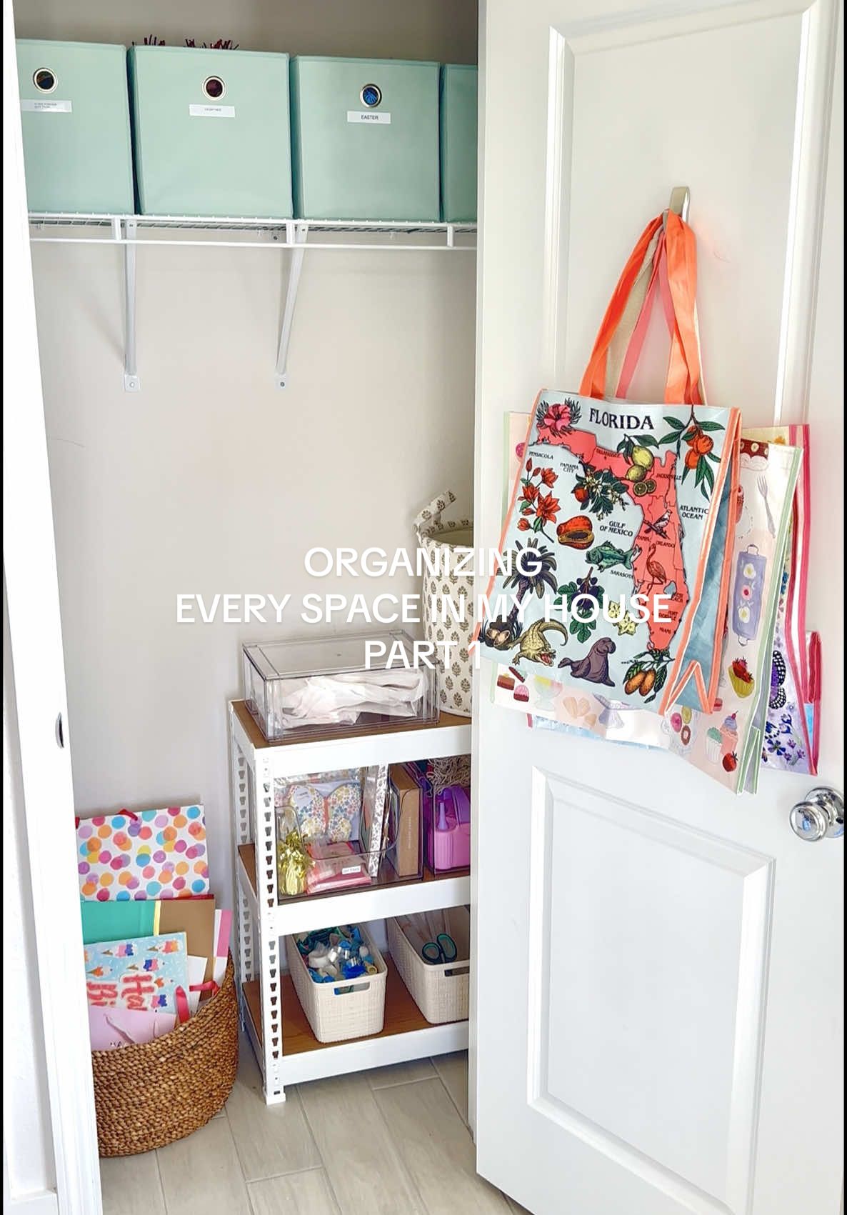 Organizing my life one closet at a time 💫🙏 #organizewithme #organizedhome #organizingvlog #closetorganization #storagecloset #storageorganization #organizetok #partysupplies #giftwrapping #giftcloset #closetstorage #closetmakeover #cleanwithme #cleaningmotivation #organizedlife 