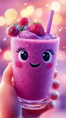 🍓Strawberry smoothie bunny🐰 #wallpaper #livewallpaper #4k #bunny #strawberry #smoothie #cuteanimation #aivideo #klingai #blueberry  #foryoupage  #midjourney 