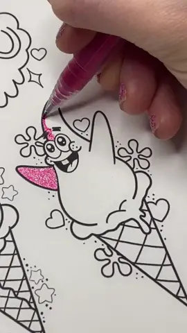 Coloring satisfying glitteriness with these @grabieofficial jumbo glitter pens ✨✨ #coloring #glitter #satisfying #coloringbook #colortok #colouring #stationery