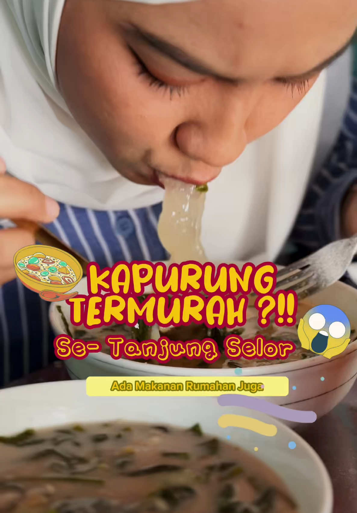 Fix sih ini…  Jadi kapurung dengan harga termurah yang mimin pernah makan di Tanjung Selor.. Harganya itu tu cuma ceban alias 10K Tapi kalau mangkok nya agak penuh, dikasi harga 15K sama ibuknya. Bedanya kapurung di sini tuh, nyendok sendiri. Jadi bisa menyesuaikan porsi dan isian yang kita mau. Makanan rumahannya juga gak kalah enak 🤤  Emang ya, warung-warung yang bentukannya sederhana gini, justru Rasanya mewah banget..