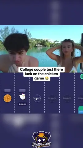 College couple test there luck on the chicken game 😭 #kickstreaming 