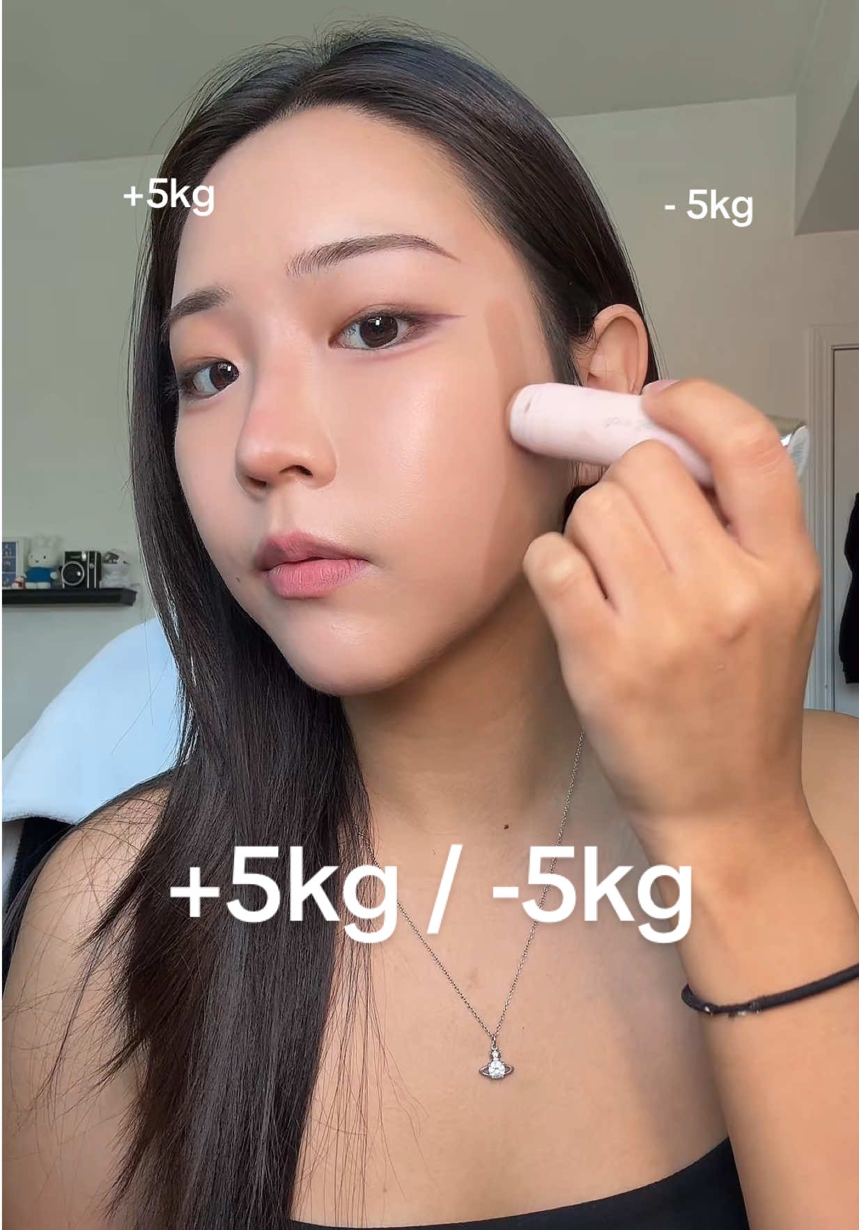 Do u guys see a difference 🧚🏻‍♀️😀 #fyp #korean #makeup #makeuptutorial #makeuphacks #makeuptips #makeuptransformation #makeupillusion #makeuptips 