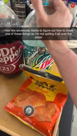 I feel like one of them companies out there needs to make an entire product that you can just buy off the shelf that has a straw attached to it, and you can eat the chips inside the bag and drink from the top