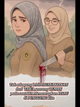 #Luka terdalam bukan datang dari musuh, Tapi dari mereka yang kita percaya. Seorang sahabat yang tertawa sambil menusuk dari belakang lebih menyakitkan daripada ribuan hinaan dari orang asing. Kadang yang paling kita jaga justru yang paling tega melukai