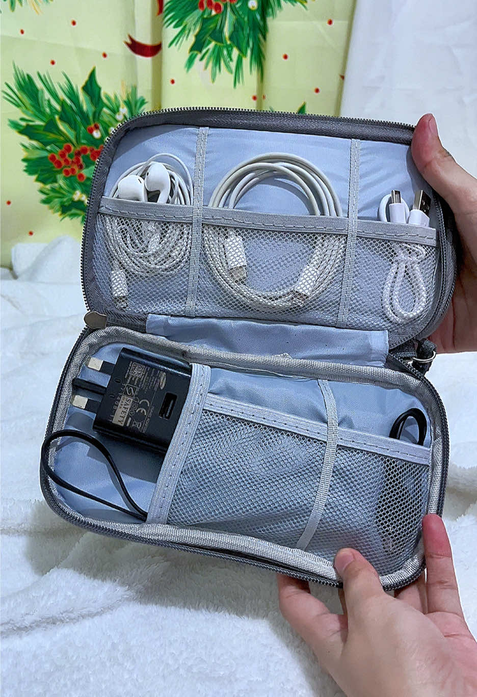 Double-Layer Portable Travel Organizer Cable Storage Pouch.✨ #TravelGadgetPouch #Waterproof #TravelOrganizer #GadgetBag #ElectronicOrganizer #StorageBagforCables #fyp #ChargerOrganizer #foryou 