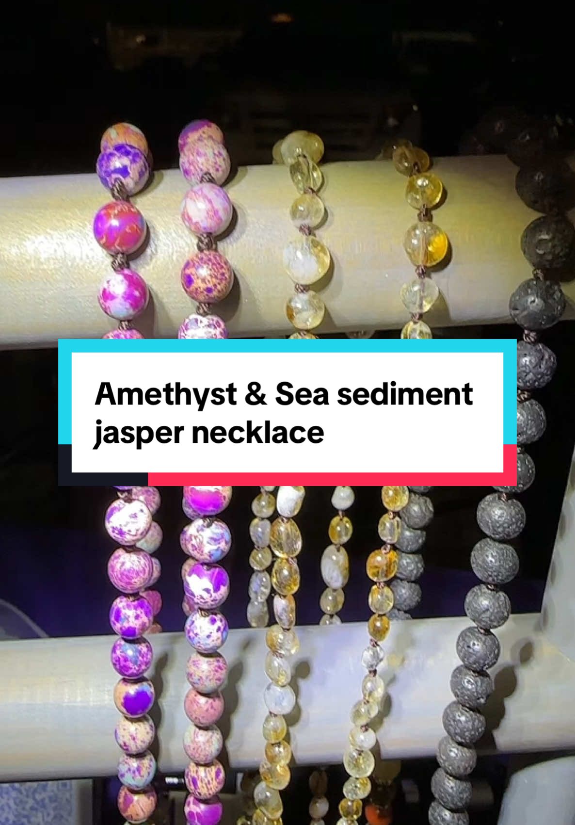 Sea sediment Jasper hugs this beautiful amethyst double pointed pendant. You can have this necklace this 28 inch necklace now for $35 or less. #crystals #crystaljewelry #crystaljewelryshop  