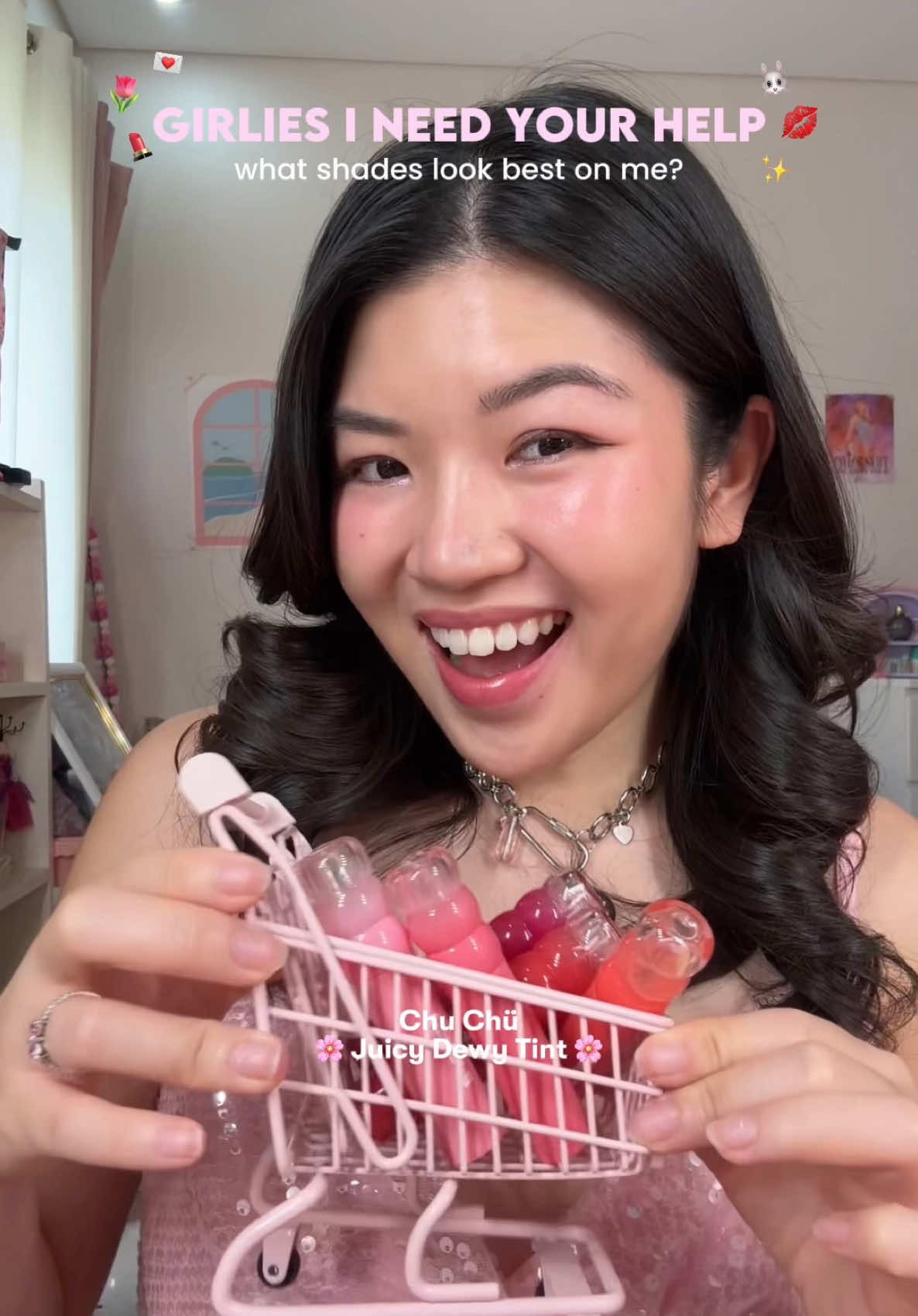 if i have to be honest... i actually LOVE the shade range 😩 but I would love to hear your thoughts on what shade (or shades) looks best on me!! 🩷 @Chu Chu Beauty #ChuChuBeauty #juicydewtint #swatchparty #drylips #glossylips #philippines #newmakeup #localbeauty #fairskin 