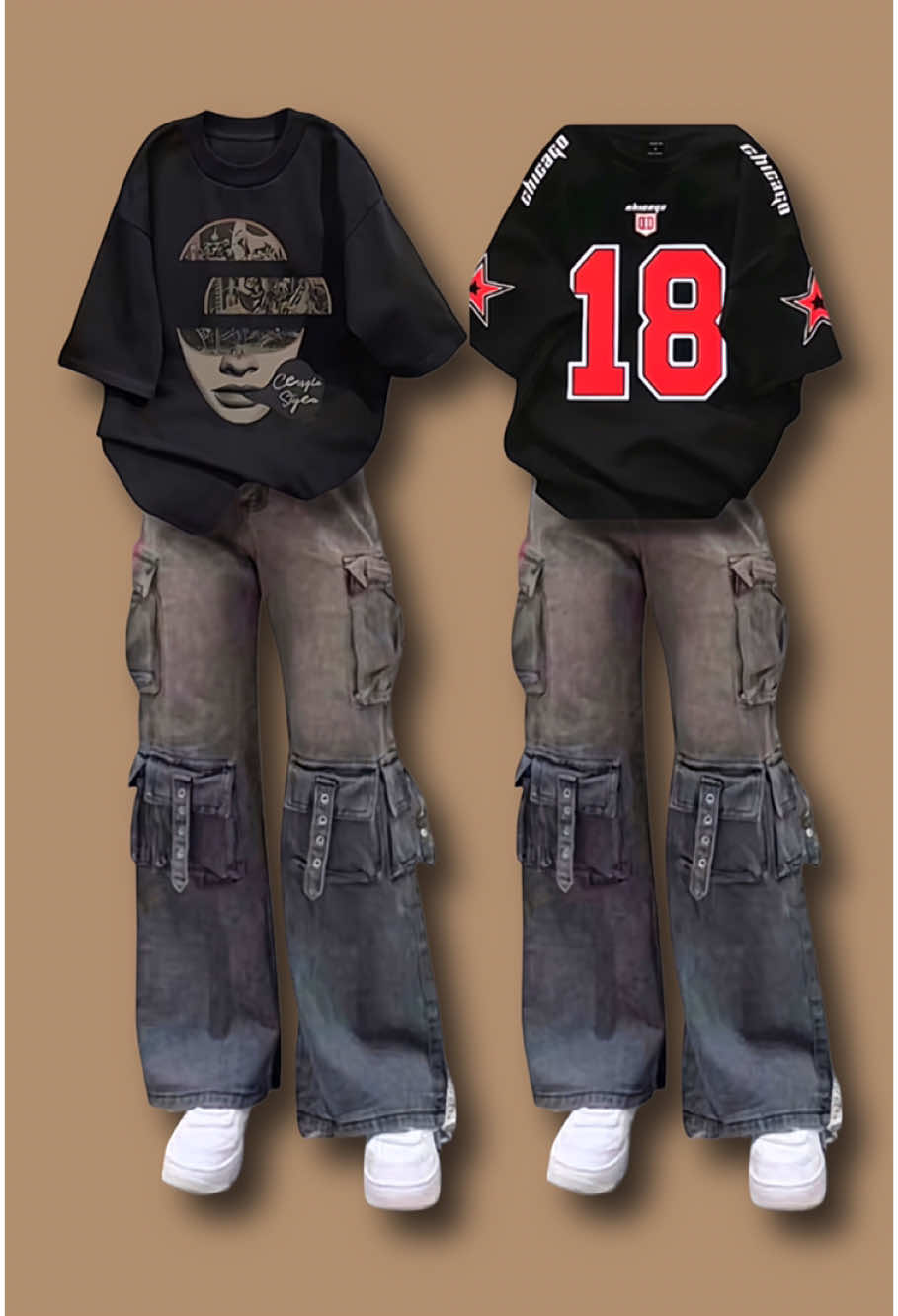 Outfit kekinian, buruan cek keranjang kuning. #inspirasioutfit #outfitcewek #outfitideas #OOTD #tshirt #kaosoversize #celanajeans #jeanshighwaist #baggyjeans 