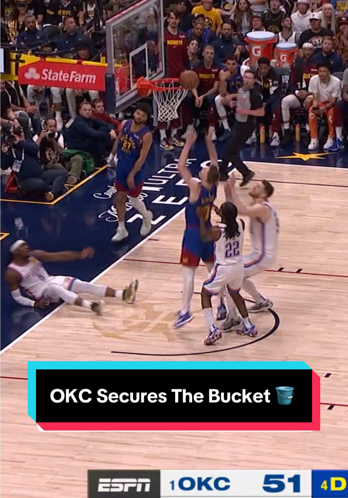 OKC showing off the hustle 🏃 💨 #NBA #NBAPlayoffs #Basketball #OKC 