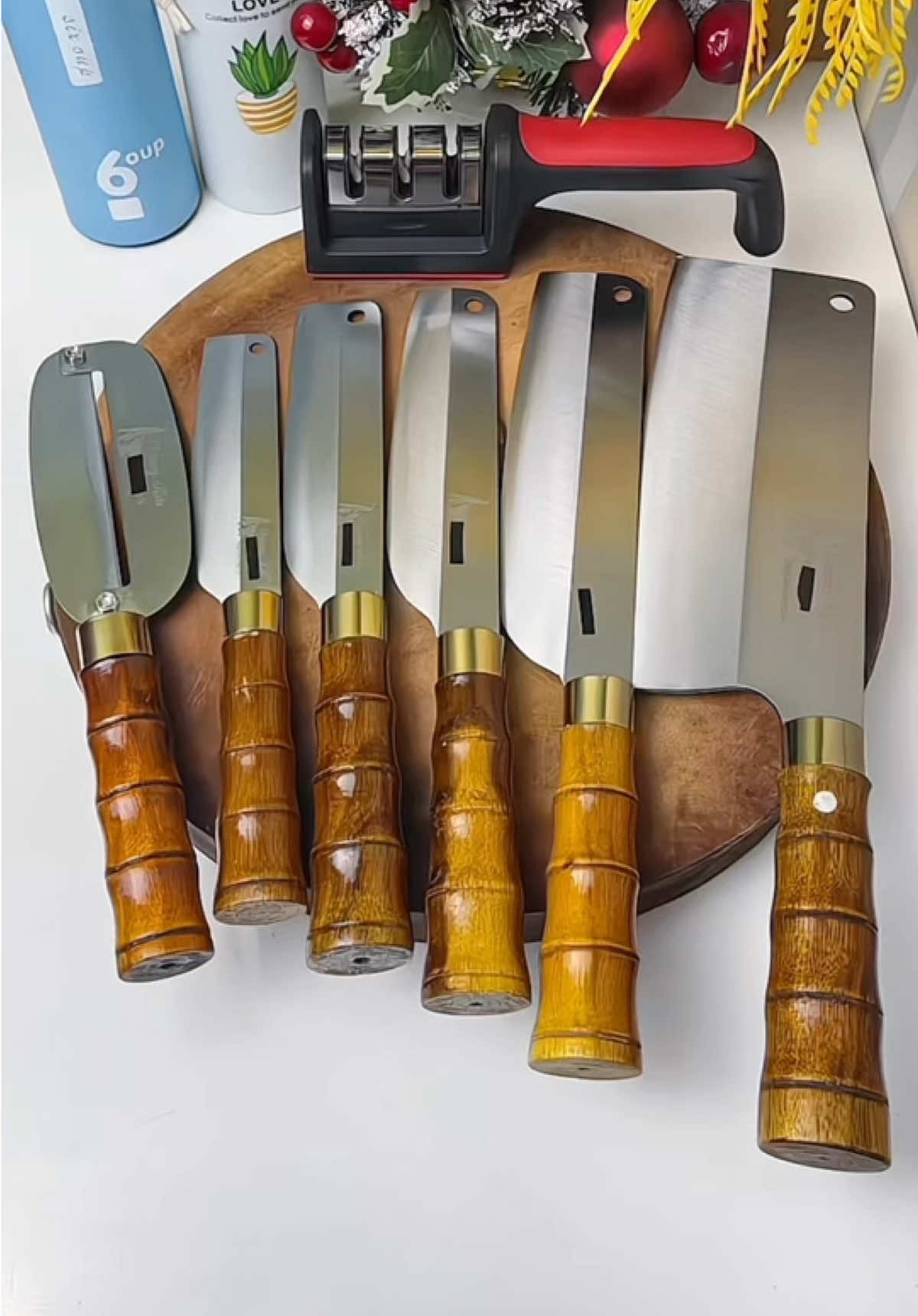 Chọn bộ 7 món 6 dao 1 máy mài của xưởng dao Quang Hải  giá 150 nghìn #daonhabep #daotheptrangkhonggi #xuongdaoquanghai #emphuong98 