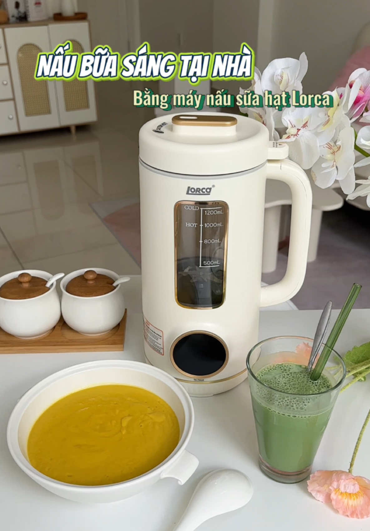 Làm bữa sáng tại nhà bằng máy nấu sữa hạt Lorca #maysaysuahat #mevabe #giadungtienich #giadungthongminh #lorca #muataitiktok #muataitiktokshop 