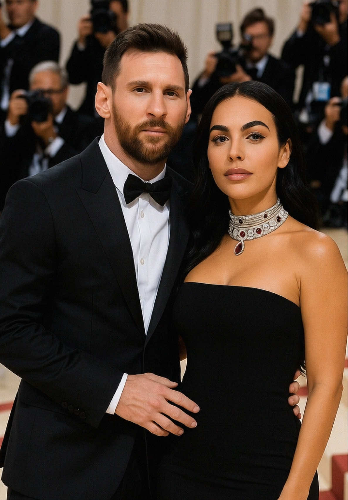 ✨Who knew grace and goals could serve this much glamour? Georgina & Messi at Met Gala 2025. #GeorginaRodriguez #LionelMessi #MetGala2025 #PowerCoupleVibes #AIImagined #FYP