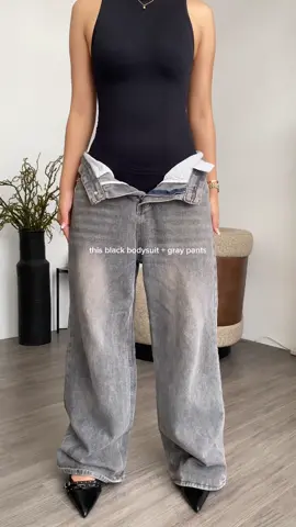 this combo! loooove! #pants #denimpants #jeans #bodysuit #baggypants #baggyjeans #hottiediaryph 