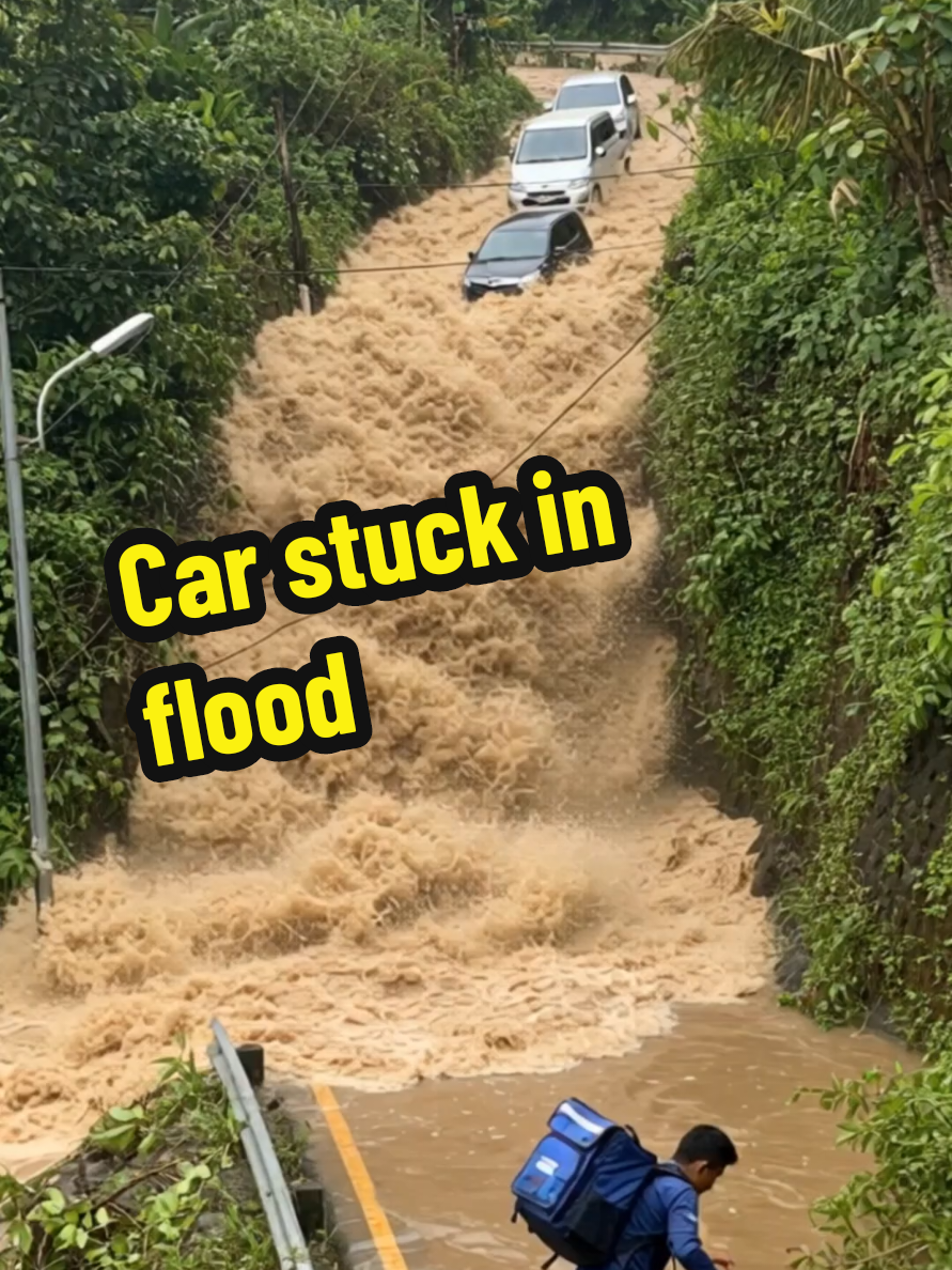 Car stuck in flood .  #flood #tiktok #disasters #tik_tok #fyp #destruction #viral🔥🔥 @TikTok 