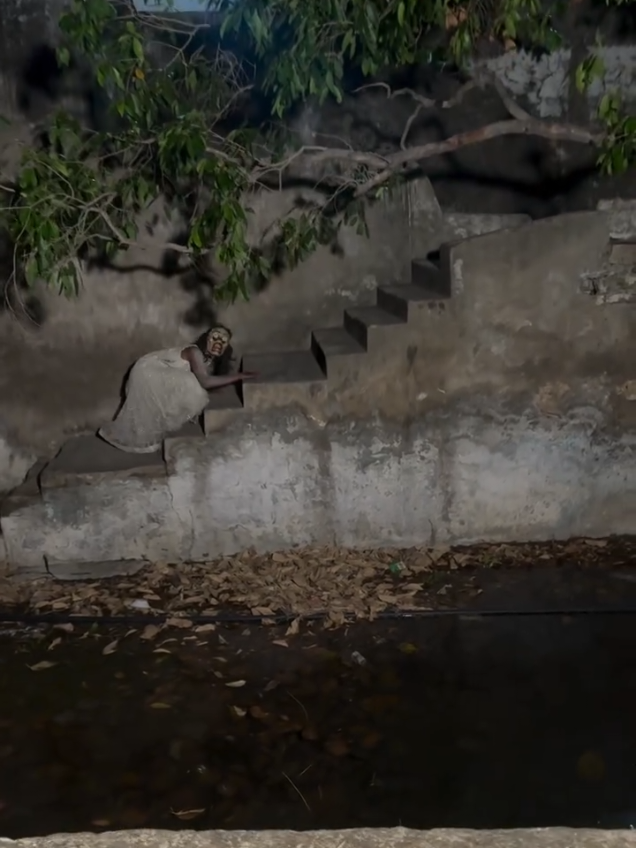 The creepy ghost walking midnight everywhere . #horror #scary #haunted #hauntedplaces #ghost 