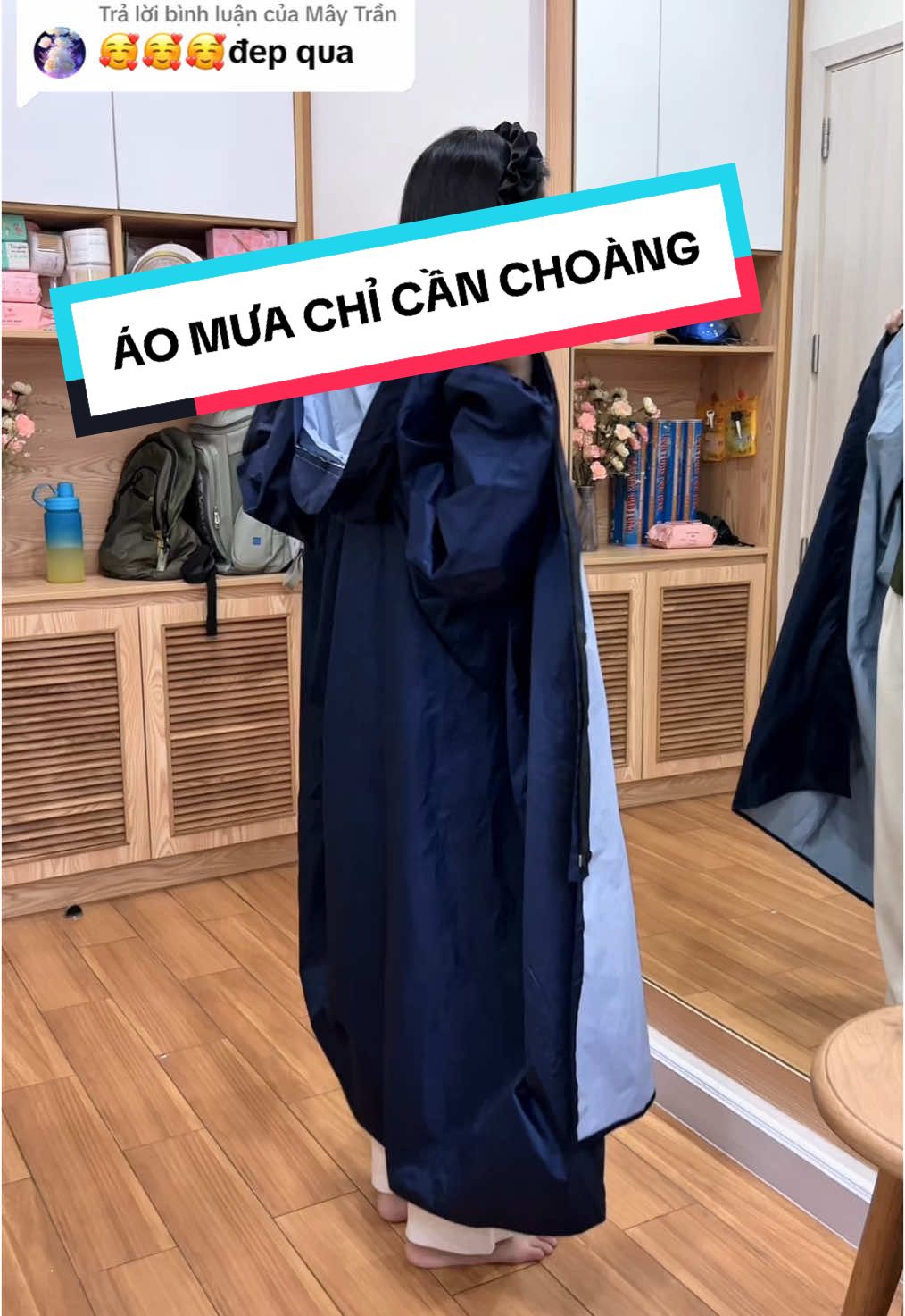 Trả lời @Mây Trần Áo mưa khoác tiện lợi #aomua 