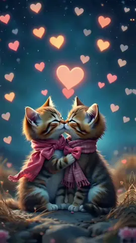 😻💖Heart to Heart, Paw to Paw 💖😻 #lovemoment  #cutecats  #kittenlove  #catcouple  #heartcloud  #romanticvibes  #adorablepets  #wholesomelove  #tiktokcats  #softandsweet  #sweet  #loveintheair  #kawaiicouple  #magicoflove  #warmhugs #catstagram  #ai  #viralcat  #tiktokcats 