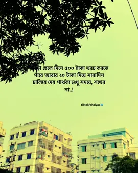একটা ছেলে দিনে ৫০০ টাকা খরচ করতে পারে আবার ২০ টাকা দিয়ে সারাদিন চালিয়ে দেয় পার্থক্য শুধু সময়ে, শখের না..! #foryoupage #status #caption #bdtiktokofficial #fyp #viral 
