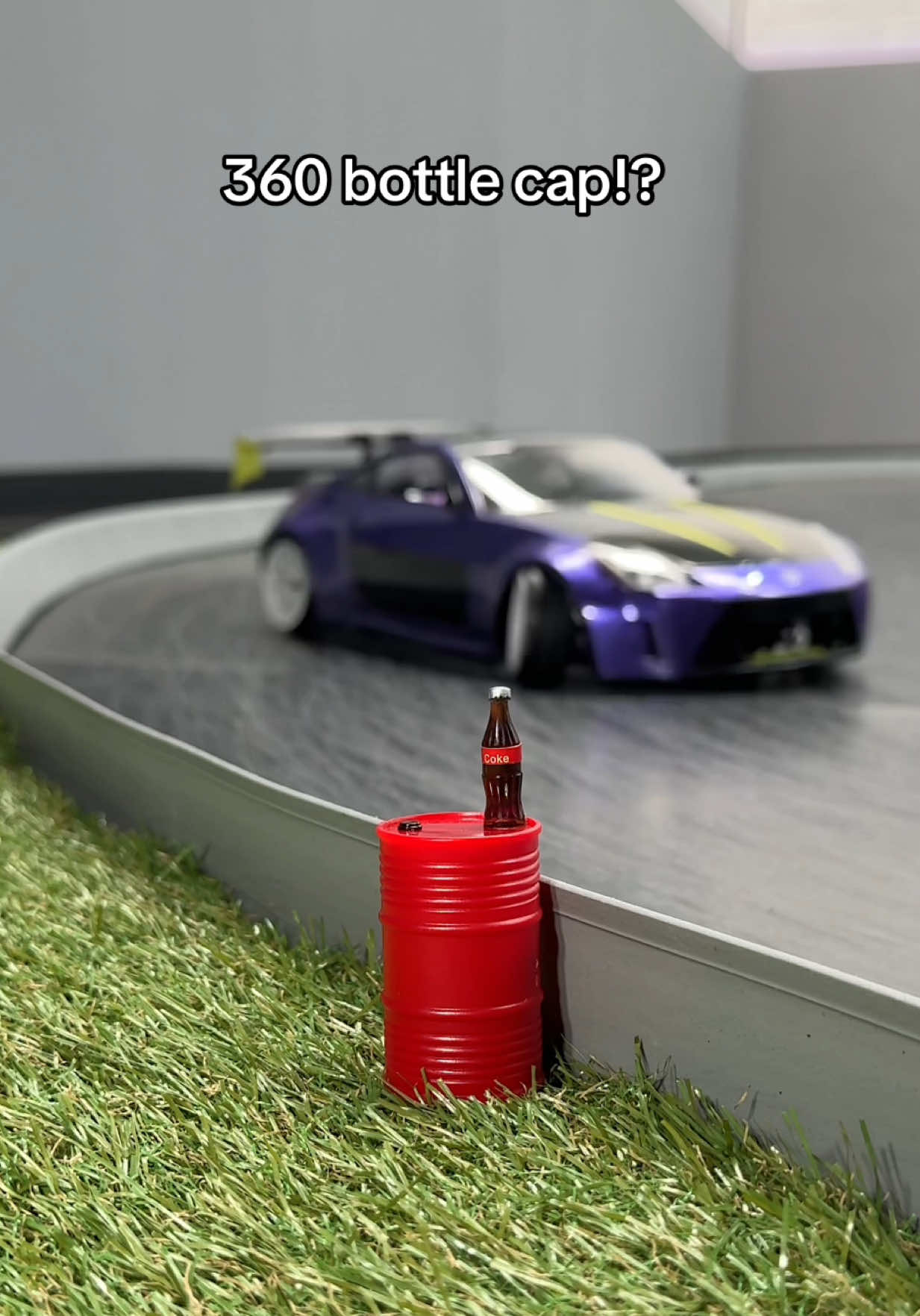 Trying do a 360 drift and tap the bottle cap! #skills #cartok #drifting 