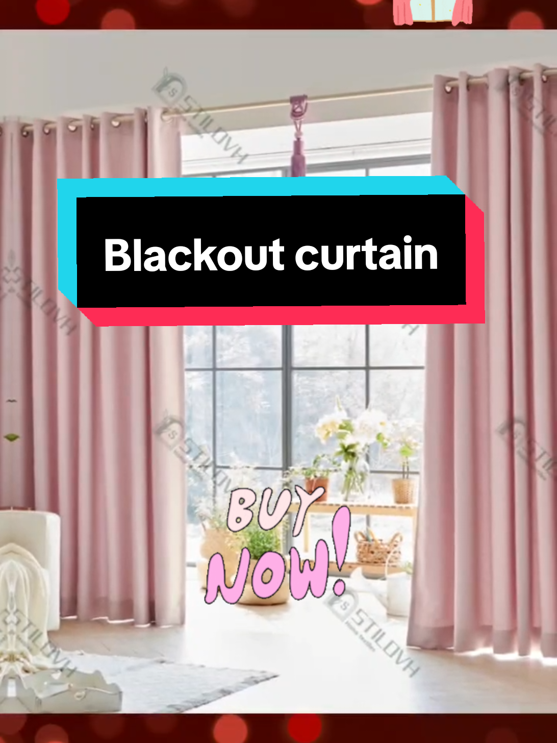 STILOVH Sakura pink curtain for girl's bedroom window elegant Aesthetic Blackout curtains with ring #checkout #tiktokshop #tiktok #tiktokaffiliate #qualityproduct #affordable #affiliatemarketing #buynow #curtain 