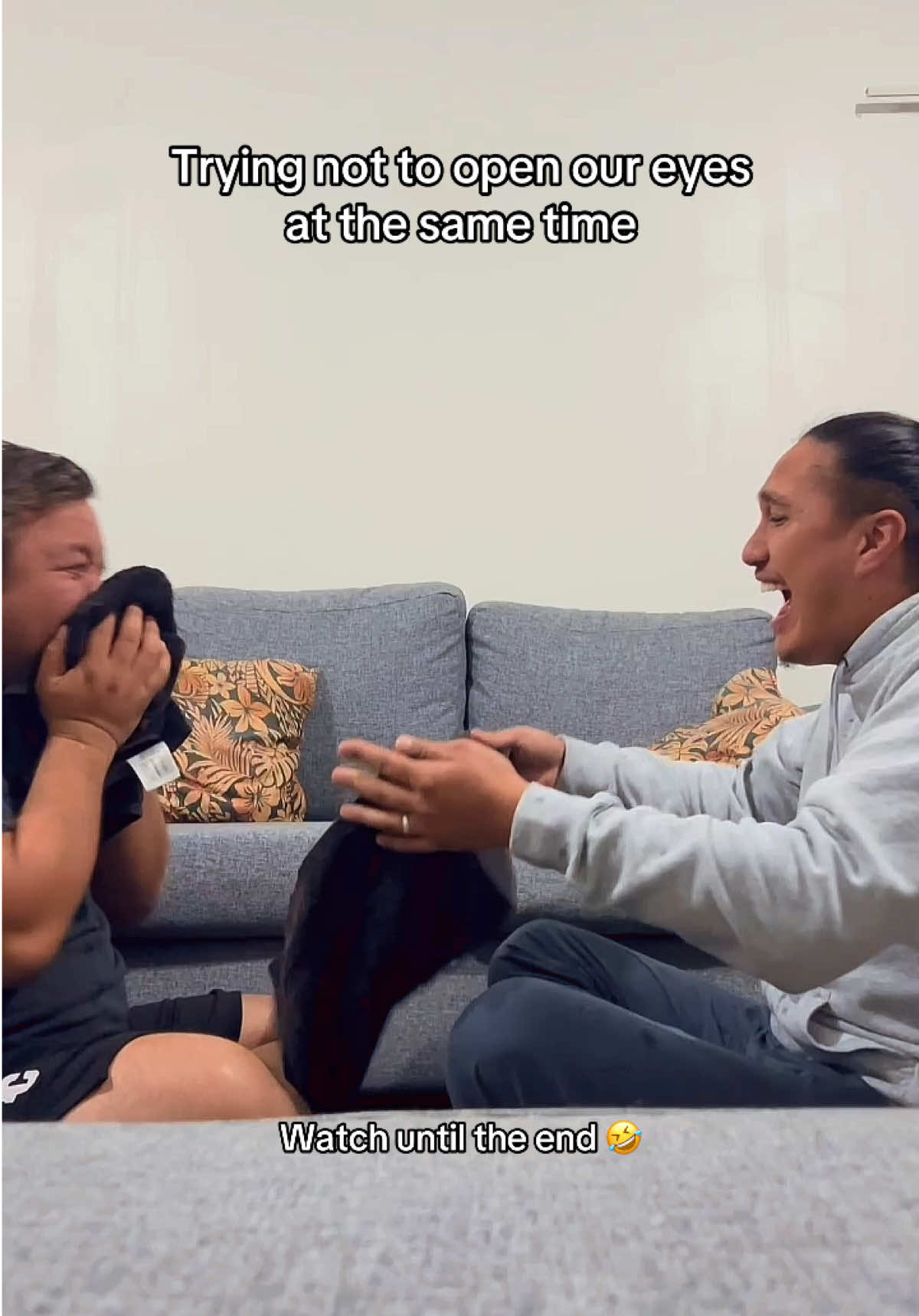Trying not to open our eyes at the same time challenge #couple #challenge #fyp #NZ #maori #tongan #gay 
