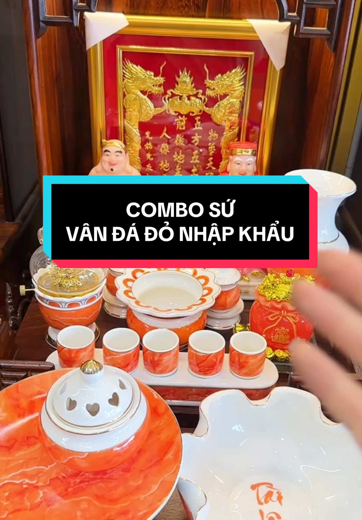 Combo bộ đồ sứ vân đá đỏ #dothothienhung  #phongthuy  #phongthuytamlinh  #bantho  #thocung  #taidia #thantien #vatphamthocung #vatphamphongthuy #bodothocung 