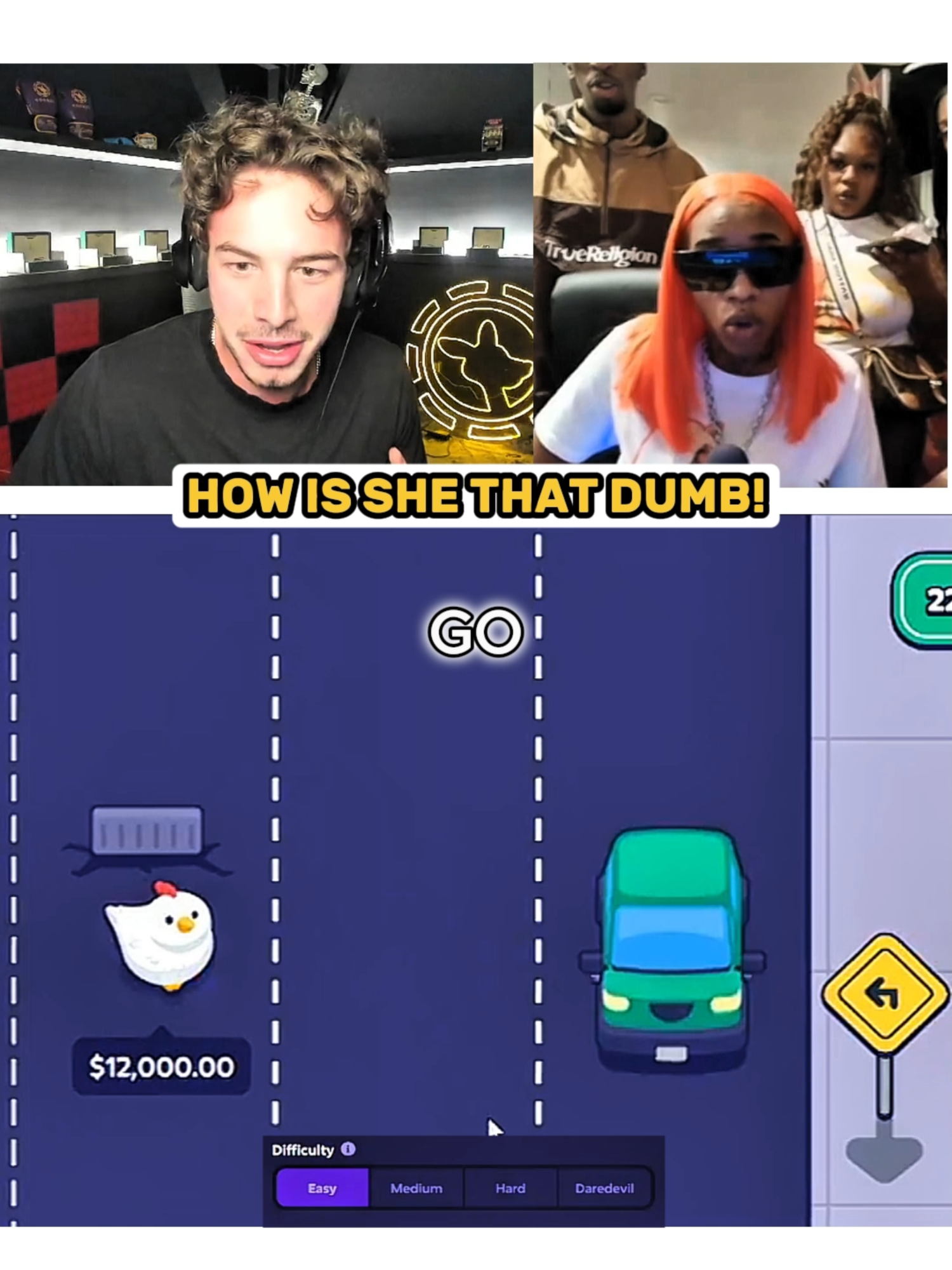 How is she that dumb! #streamerclips #kickstreamer #rydurz #crossyroad