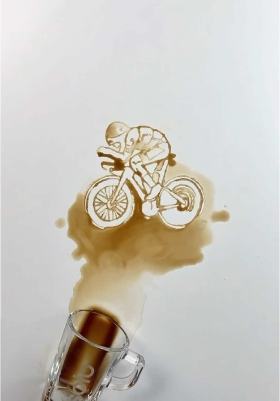The first stage of the day is coffee, the second is the Giro d’Italia ☕️ 🖋️ From a coffee stain to the first time trial La prima tappa della giornata è il caffè, la seconda il Giro d’Italia ☕️ 🖋️ Da una macchia di caffè alla prima cronometro 🎨 Giulia Bernardelli #GirodItalia | @solocaffemonorigine Polti Italia
