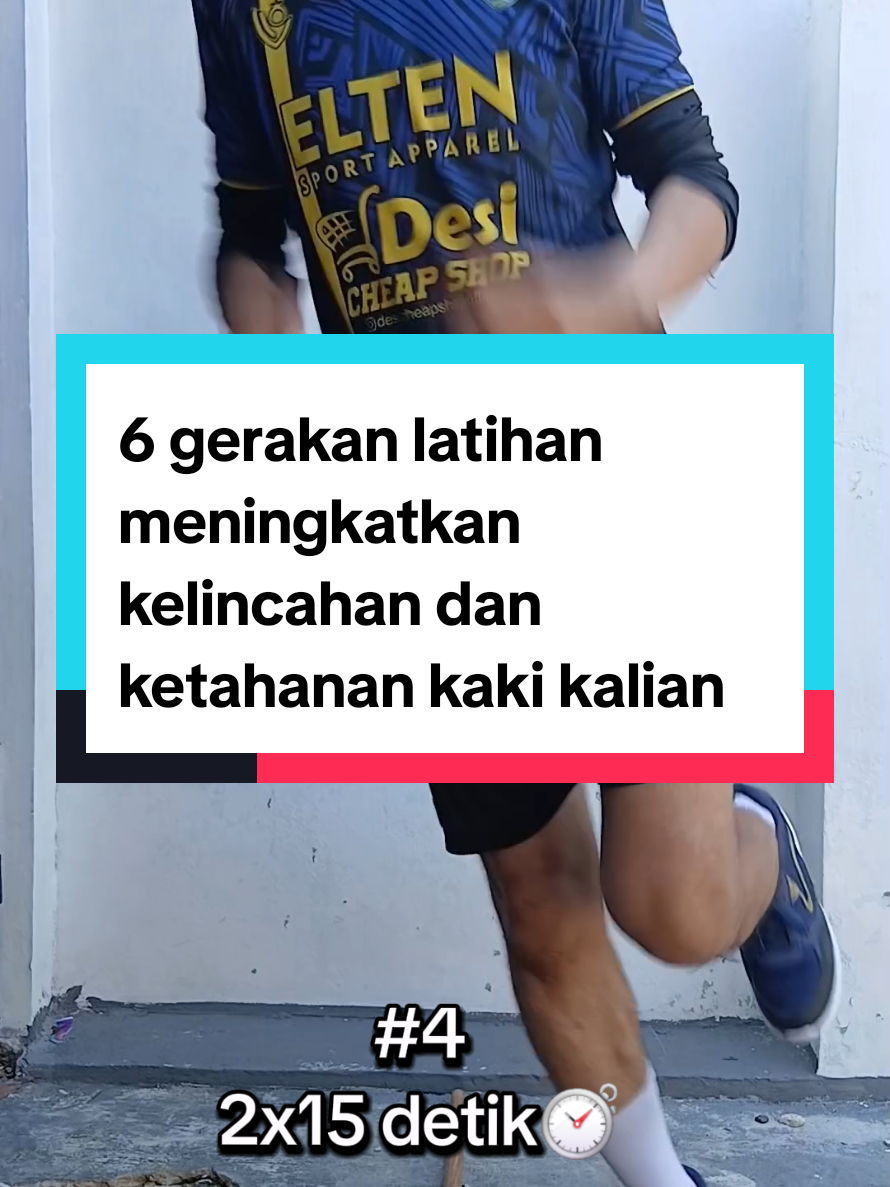 6 gerakan latihan dirumah untuk meningkatkan kelincahan dan ketahanan kaki kalian🦵🔥 #latihan #latihanfisik #kecepatan #agility #latihanfutsal #football #sepakbola #futsal #fyp 