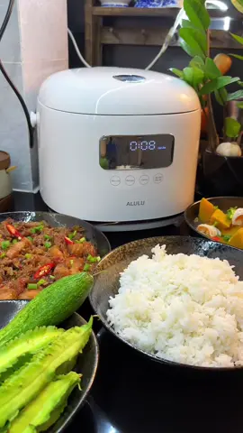 Đổi nồi cơm điện mới đi mấy bà oiiii,xịn sò lắm ó #nauan #xuhuong #LearnOnTikTok #ancungtiktok #bibeonauan #alulu #noicomdien 