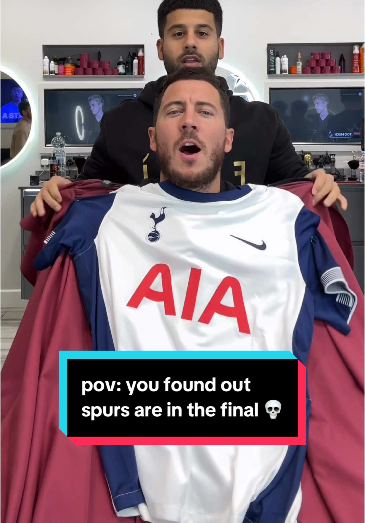 pov: you found out spurs are in the final 💀 @Finibyastar #prank #funny #barber #hair #astar #football #hazard 