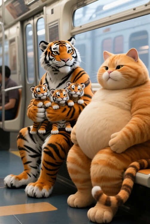 How dare the orange cat steal the tiger's child?😂#funnycat #funnyvideos #cat 
