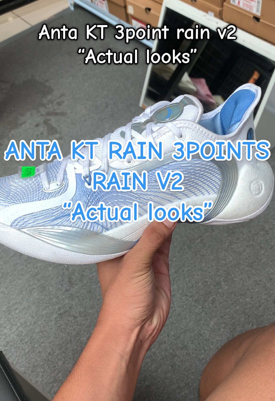 Anta kt rain v2 3points 🩵🤍 #antashoes #antaktrainv2 #antabasketball #antabasketballshoes #basketballshoes #klaythompsonshoes #klaythompson #basketballshoes #basketball #trendingshoes 