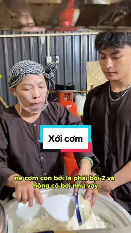 Bới cơm cho khách là phải 2 lần xới #comqueduongbau #metik 