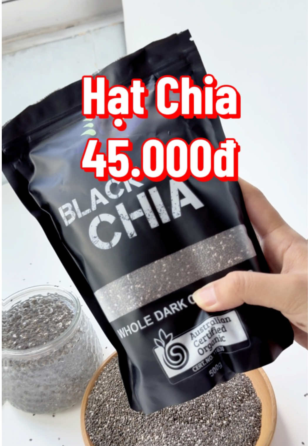 Bịch Hạt chia nửa ký 45 ngàn cung cấp Omega 3 và chất xơ dồi dào ✅ #hatchia #hatchiagiamcan #hatchiablackbag #chiaseed #xuhuong #giarebatngo #sale #hanggiatot #thucphamhuuco #hatchiahuuco 