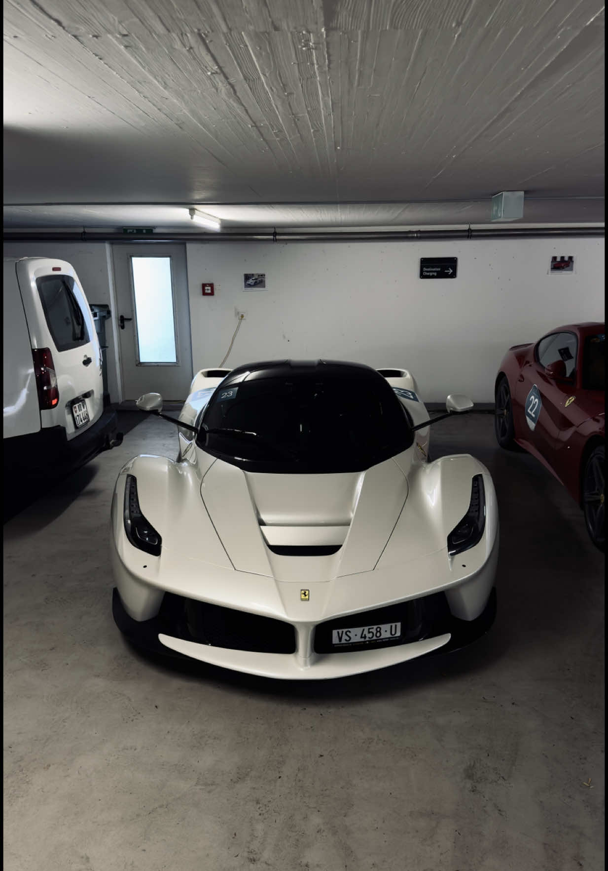 White Ferrari LaFerrari hidden in a garage 🤍