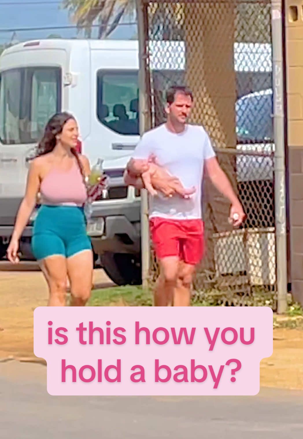 is this how you hold a baby? from an old episode of ours in Hawaii. please subscribe to Podcast But Outside on YT and podcast apps for 200+ free full episodes of interviews with wild strangers and cool things like this fresh baby. #baby #parenting #marriage #father #football #dad #dadsoftiktok 