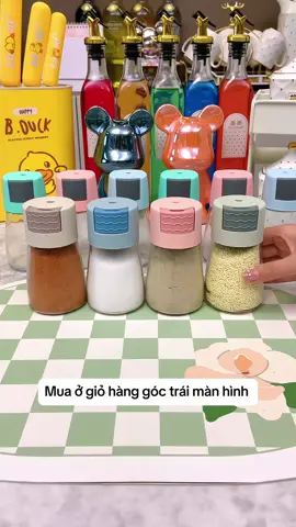 Combo 5 Lọ Đựng Gia Vị Thủy Tinh Kiểu Mới Tự Động Có Nút Ấn Tiện Lợi #lodunggiavi #lodunggiavithuytinh #lodunggiavinutbam 