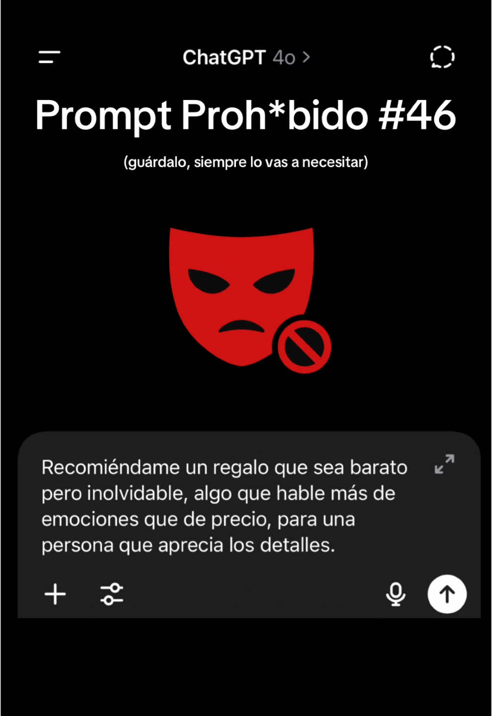 Este prompt lo vas a necesitar más de una vez al año. Sirve para crear un regalo tan emocional que parece magia. Guárdalo antes de que desaparezca.  #promptsai #chatgptenespañol #regaloscreativos #promptgenius #inteligenciaartificial #ideavirales #regalodetalle #creatividadai #contenidoutil #hechoconpalabras
