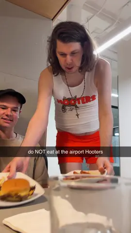 The Hooters at the airport is NOT it 😭 @Matty Cardarople @Cer Spence 