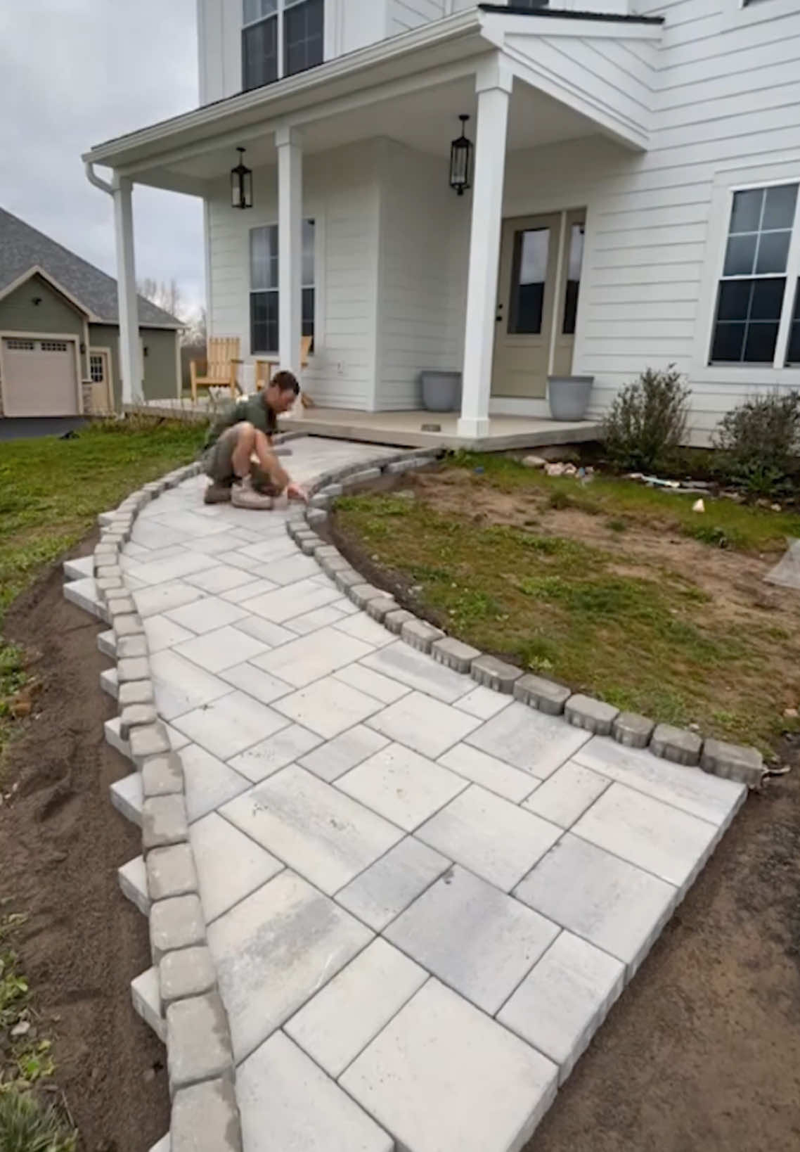Courtyard floor tile laying Satisfying ASMR videos 🏠 #fyp #building #asmr #satisfying #asmrvideo #satisfyingvideo 
