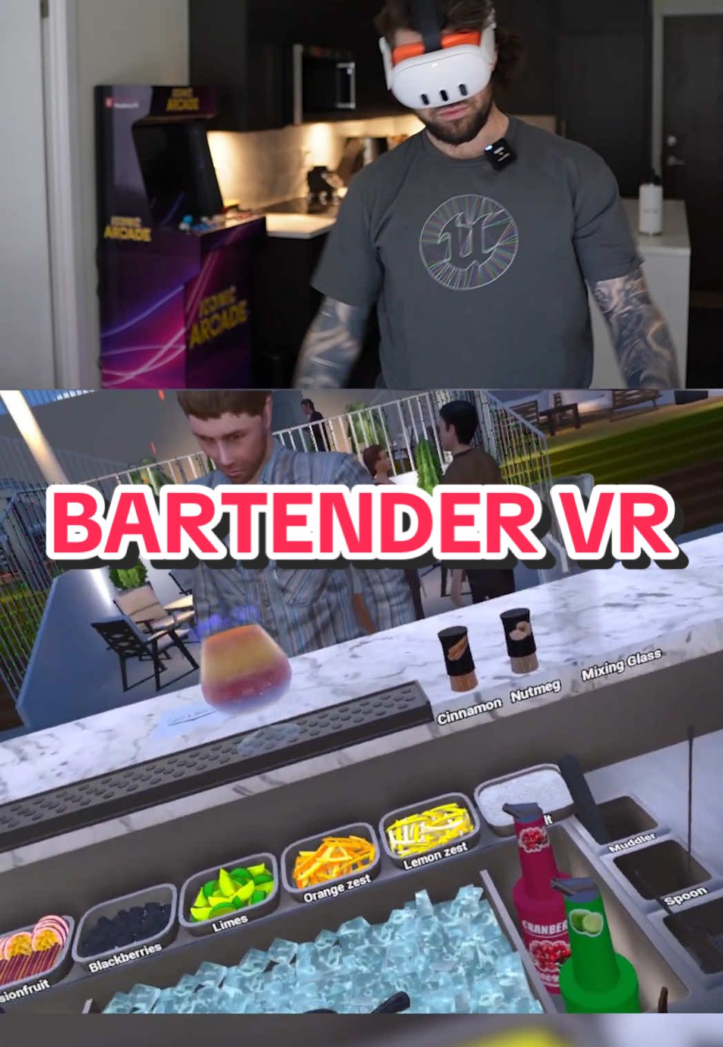 Coolest drink I’ve made 🍹 #bartender #bar #bartendersimulatorvr #vrgame #gaming #fyp 