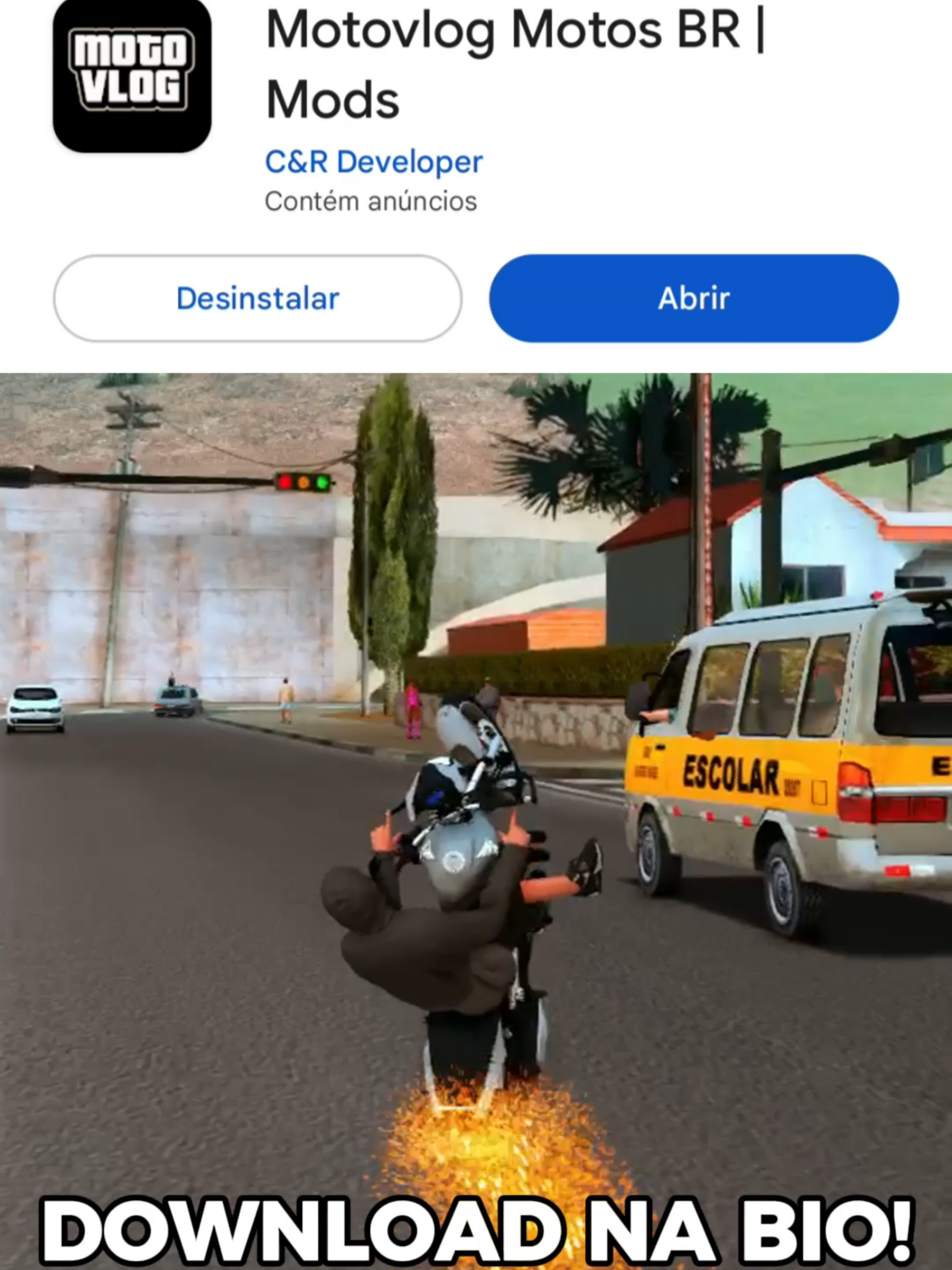 NOVO JOGO DE GRAU E MANOBRAS NA PLAY STORE! GTA MOTOVLOG #fyp #foryoupage #videoviral #monetizartiktok #gtamotovlog #gtamotovlogandroid #gtamodificado #gtasa #mta #gtasamp #gta #jogosmobile #jogosdecelular #grau #graudemoto #grauderua #jogosmobile #moto