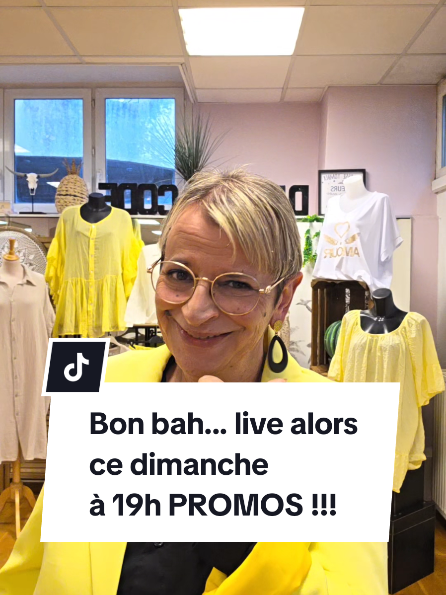 J'avais dis pas de live ce dimanche... mais voilà, vous avez gagné ! 😅 A la demande générale je serai donc en live ce dimanche à 19h et on me souffle dans l'oreillette qu'il y aura des promos 😉 #dresscodegap #shopping #live #liveshopping #TikTokShop   #livepromo #livetiktokshop 