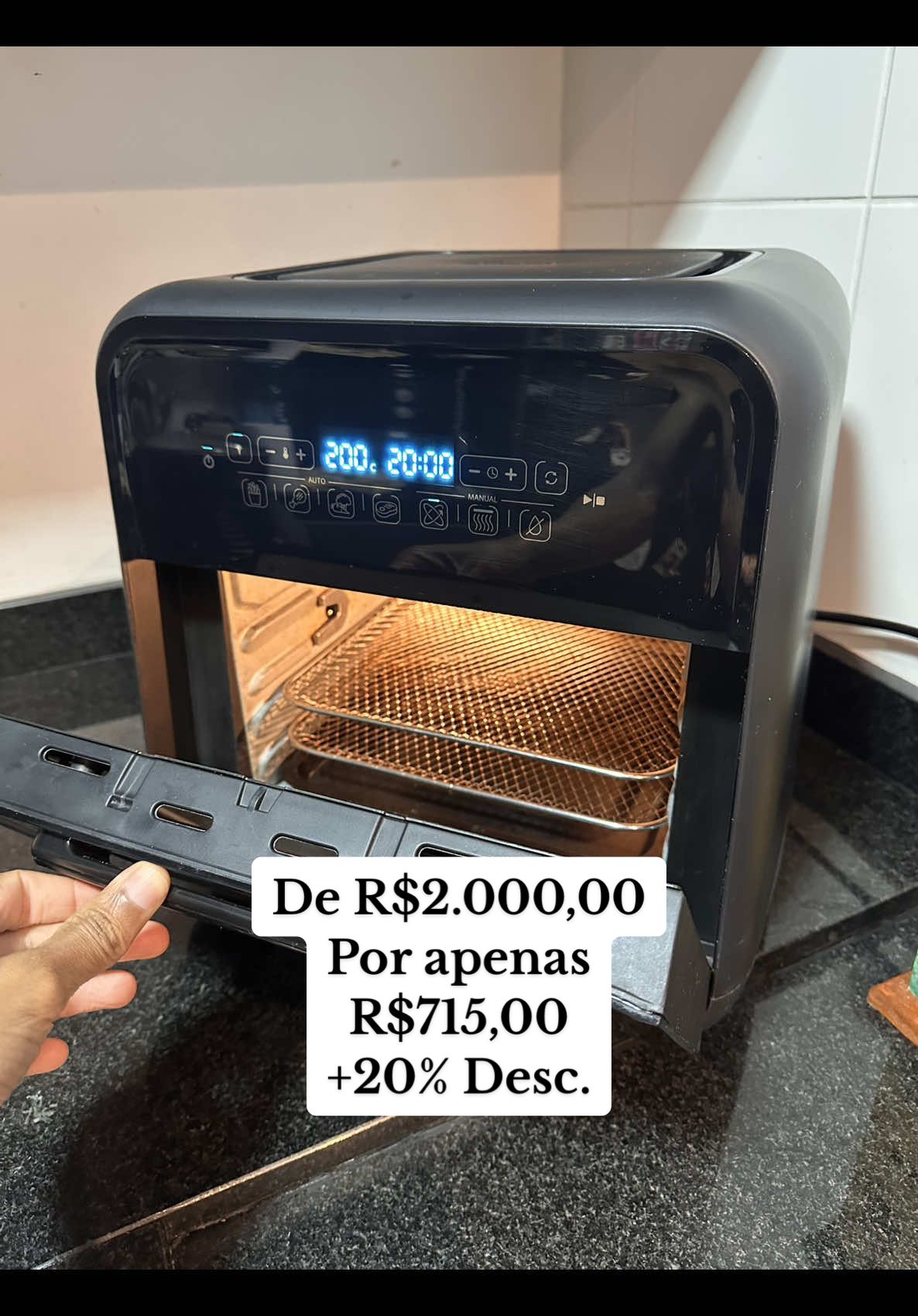 Fritadeira Elétrica Oster Forno Fryer de R$2000,00 por apenas R$715,00 + 20% de Desc. #tiktokshop #airfryer #produtos #casa #desconto #promocao 