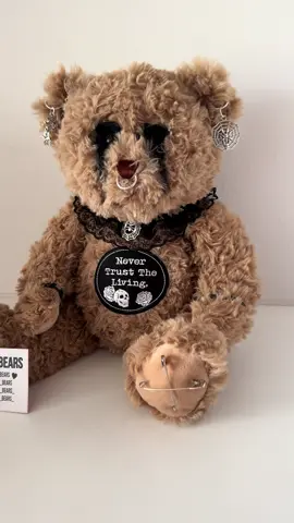 goth teddy bear 🧸 #customplush #goth #emo #alt #scarebears #customized #teddybear 