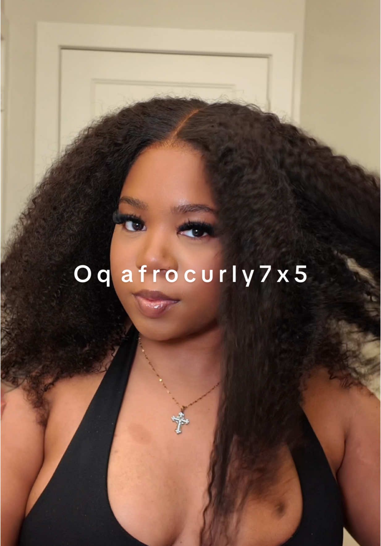 Nahhh these curls were J U I C Y! @oqhairshop 20 inch Afro Kinky Curly 7x5 glueless wig curl defining process #wigtok #hairtok #wiginstall #kinkyhair #gluelesswig #oqhair #viral 