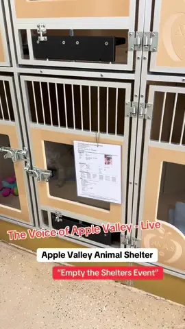 The Voice of Apple Valley - Live  The Apple Valley Animal Shelter - Bissel Foundation “Empty the Shelters” event with reduced adoption fees until May 15th.  #avas #applevalley