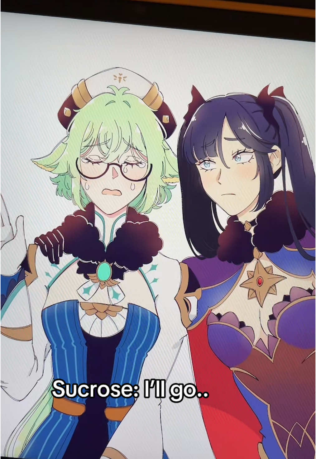 (Spoiler genshin 5.6) Albedo destroyed mondstat and got killed so we’re attending his funeral (didn’t drew Alberose in so long damn) #genshinimpact33 #albedo #sucrose #kaeya #mona #rosaria #alberose 